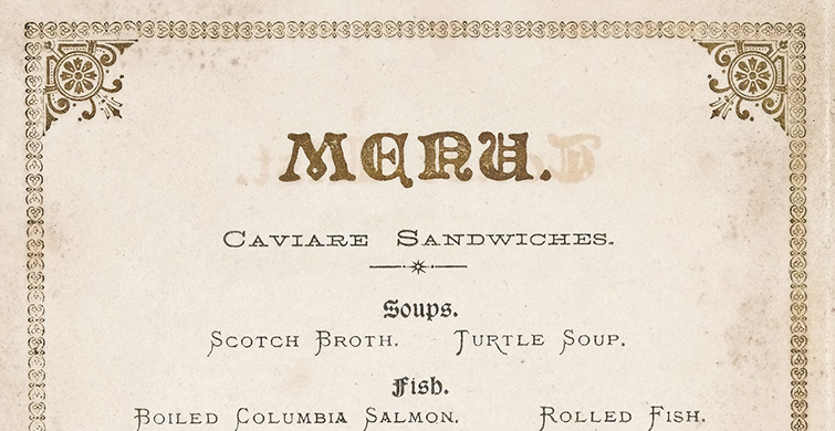 An old fashioned restaurant menu